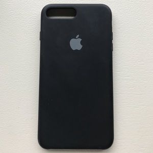 Black silicone iPhone plus phone case